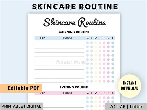 Skincare Schedule Template
